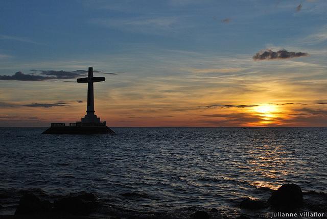 Old Catarman Church Ruins and Cross Marker and Sunken Cemetery